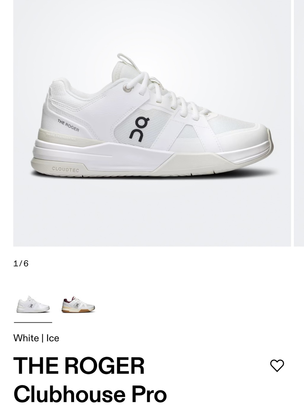 Brand New On The Roger Clubhouse Pro Size 9 in White/Ice color - Picture 9 of 10